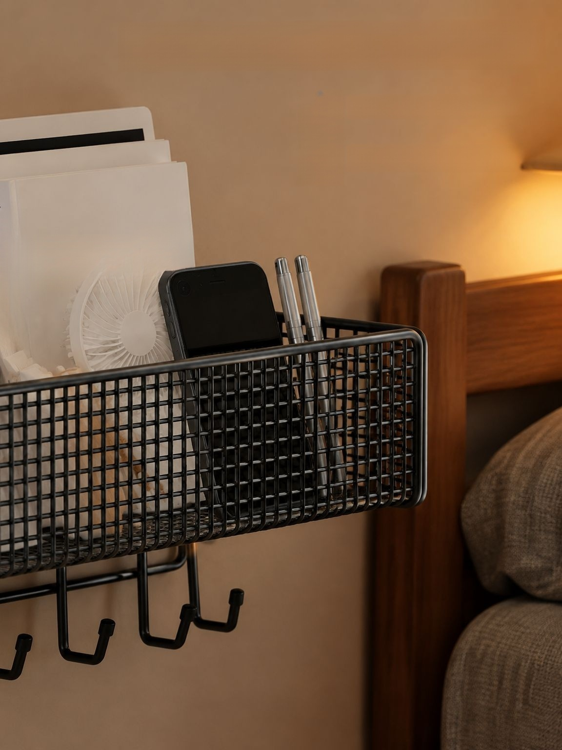 Organizador multifuncional para cabecera de cama