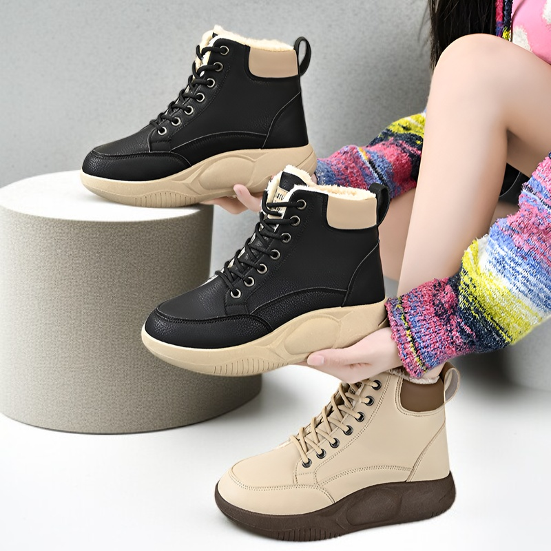 여성 겨울 기모 보온 두꺼운 밑창 고방면 신발