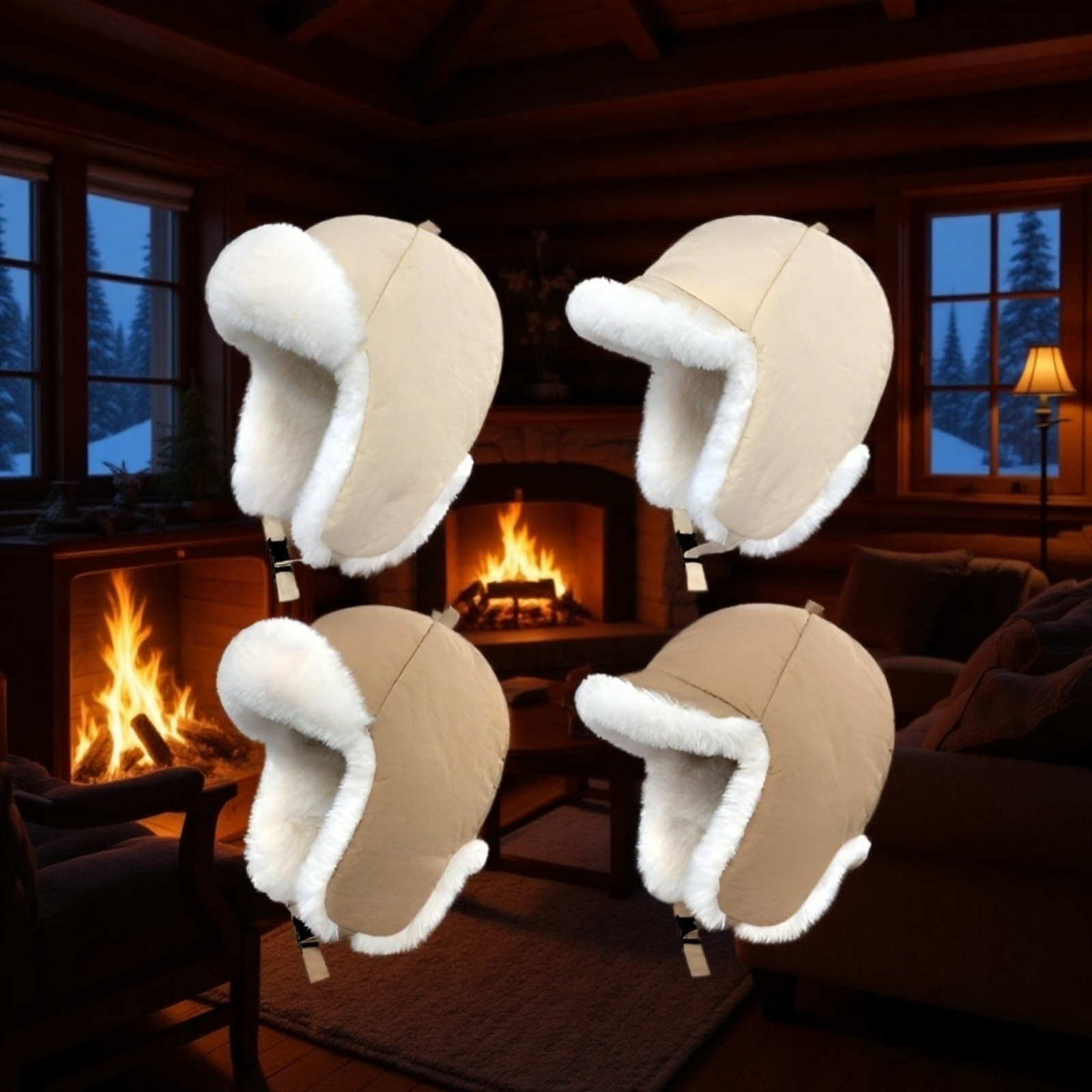 Gorro térmico de esquí y vuelo para mujer, a prueba de viento, forro polar, orejeras