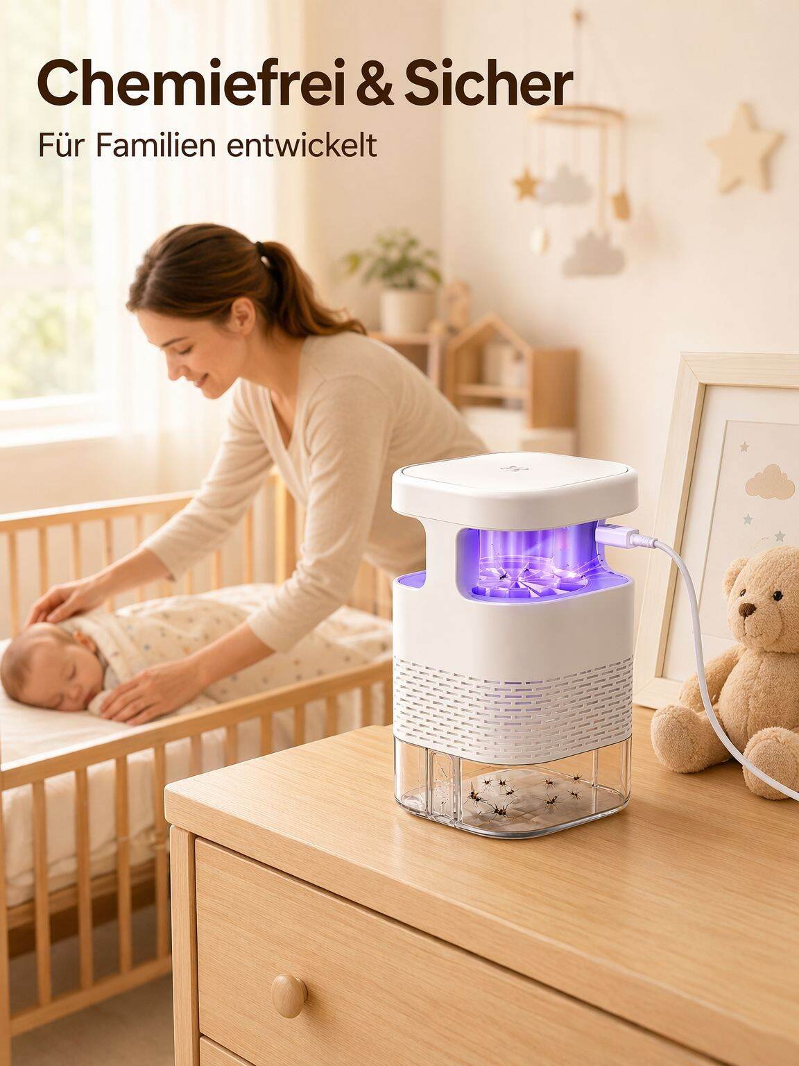 Biomimetische UV-Mückenfalle mit Ansaugfunktion