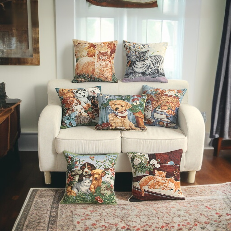 Zestaw dekoracyjny do domu: poduszka i poszewka żakardowa