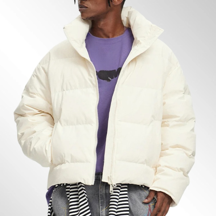 남녀공용 한국 스타일 트렌디 스탠드업 칼라 다운 재킷