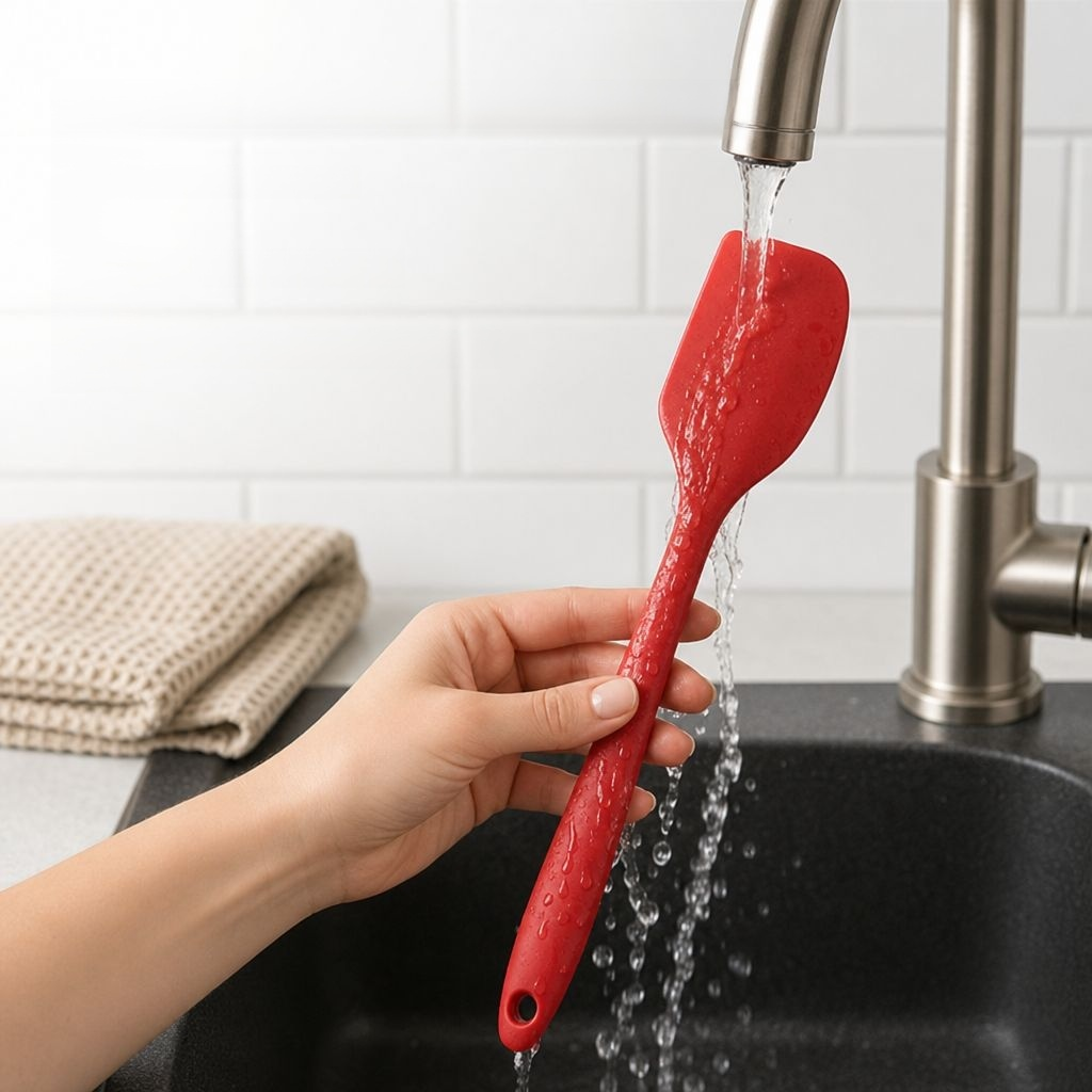 Set de 3 Spatules et Pinceau en Silicone Monobloc pour Pâtisserie et Crème