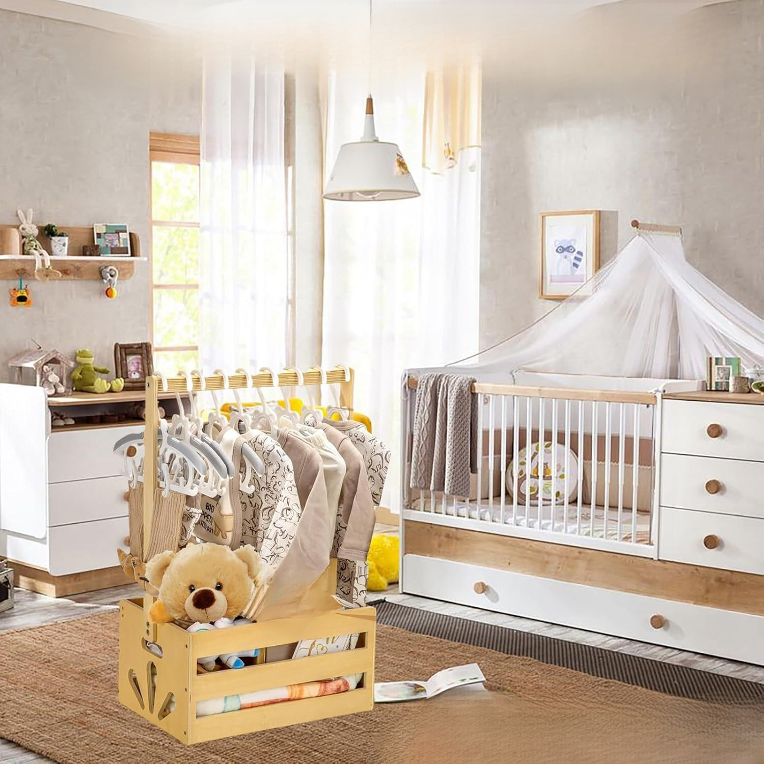 木質嬰兒用品收納箱