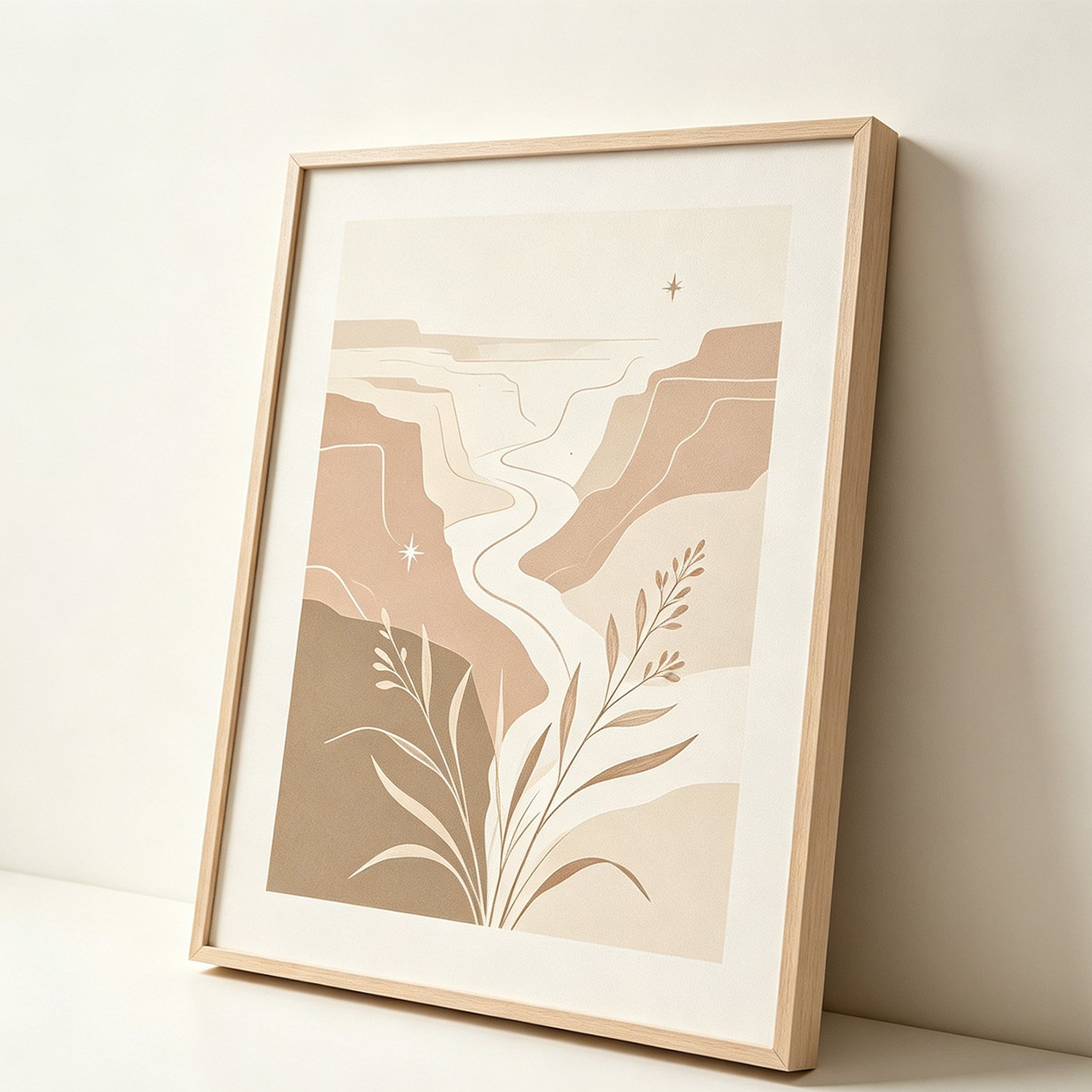 Wilderness nature painting in modern interior
