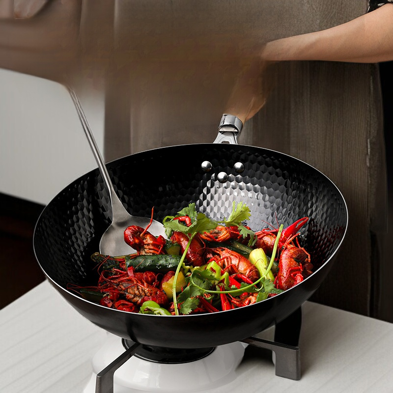 가정용 숙철 무코팅 볶음냄비 전통 가마냄비 무접착 후라이팬 후라이팬 무코팅 가마냄비 레인지