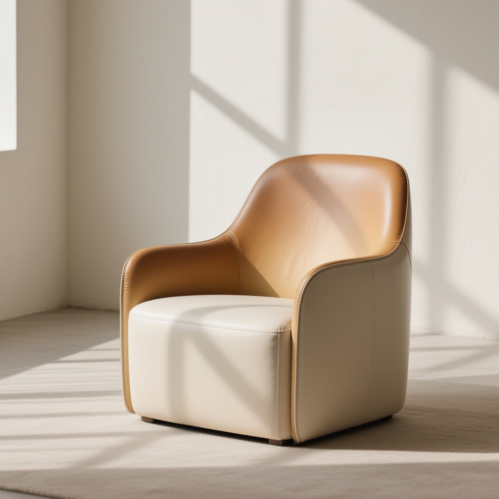 レザー調カラーシングルソファ