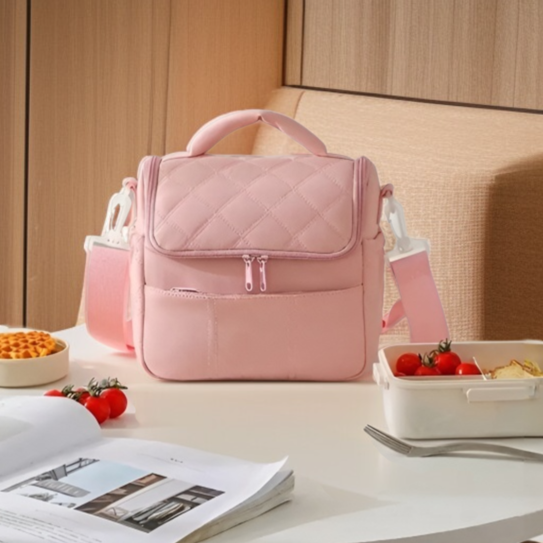 Caja de almuerzo portátil con aislamiento térmico para trabajadores de oficina