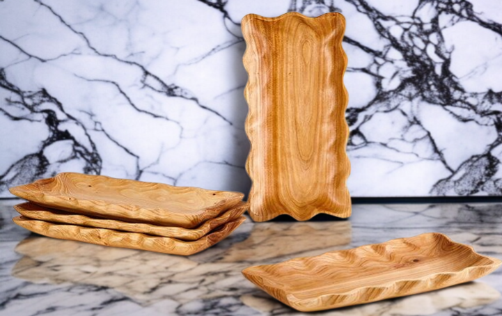 내추럴 디자인의 나무 쟁반