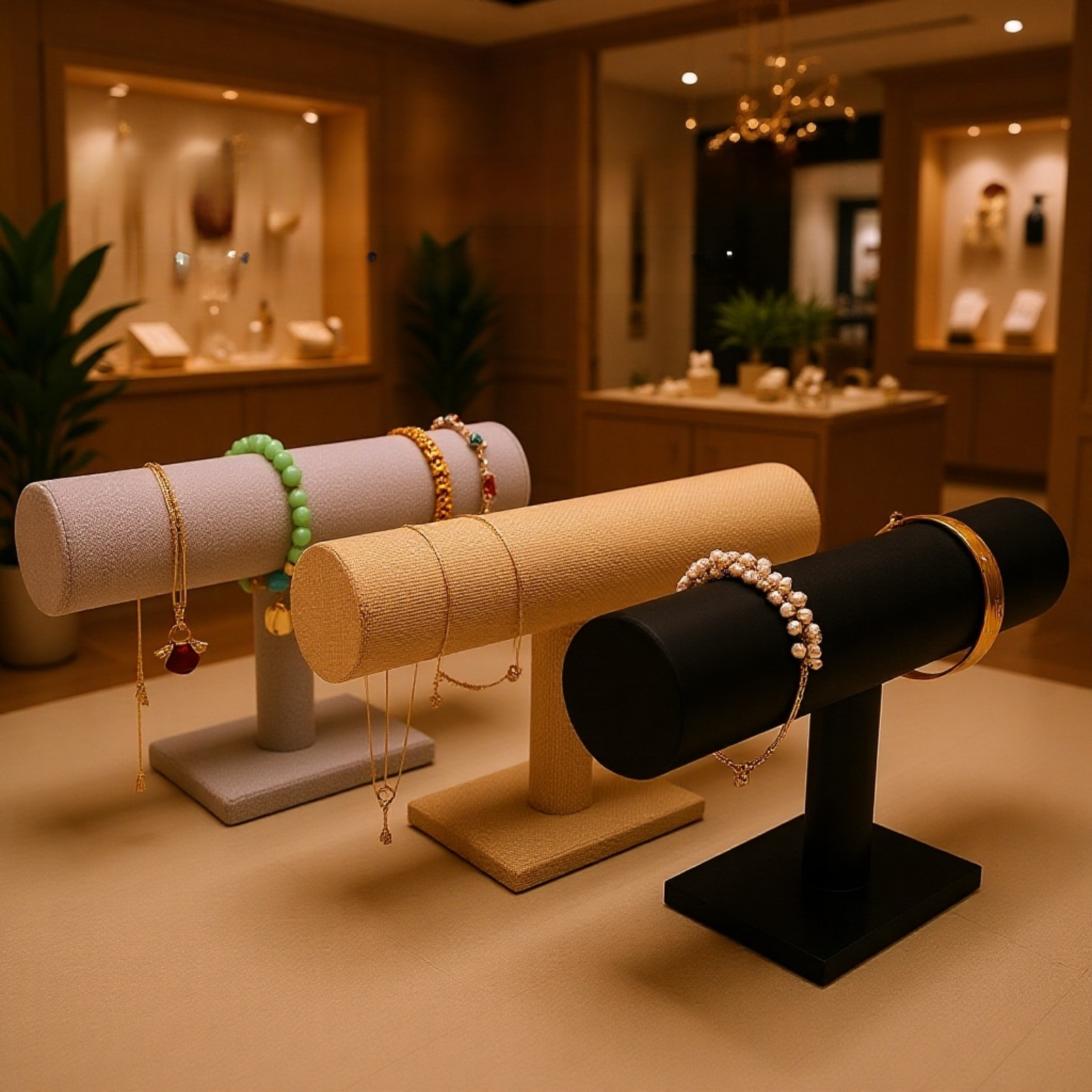 Jednovrstvý sametový organizér na šperky