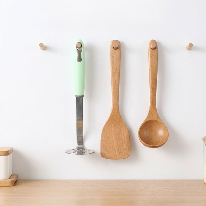 彩色手柄不鏽鋼馬鈴薯泥攪拌器廚房多用途手動工具