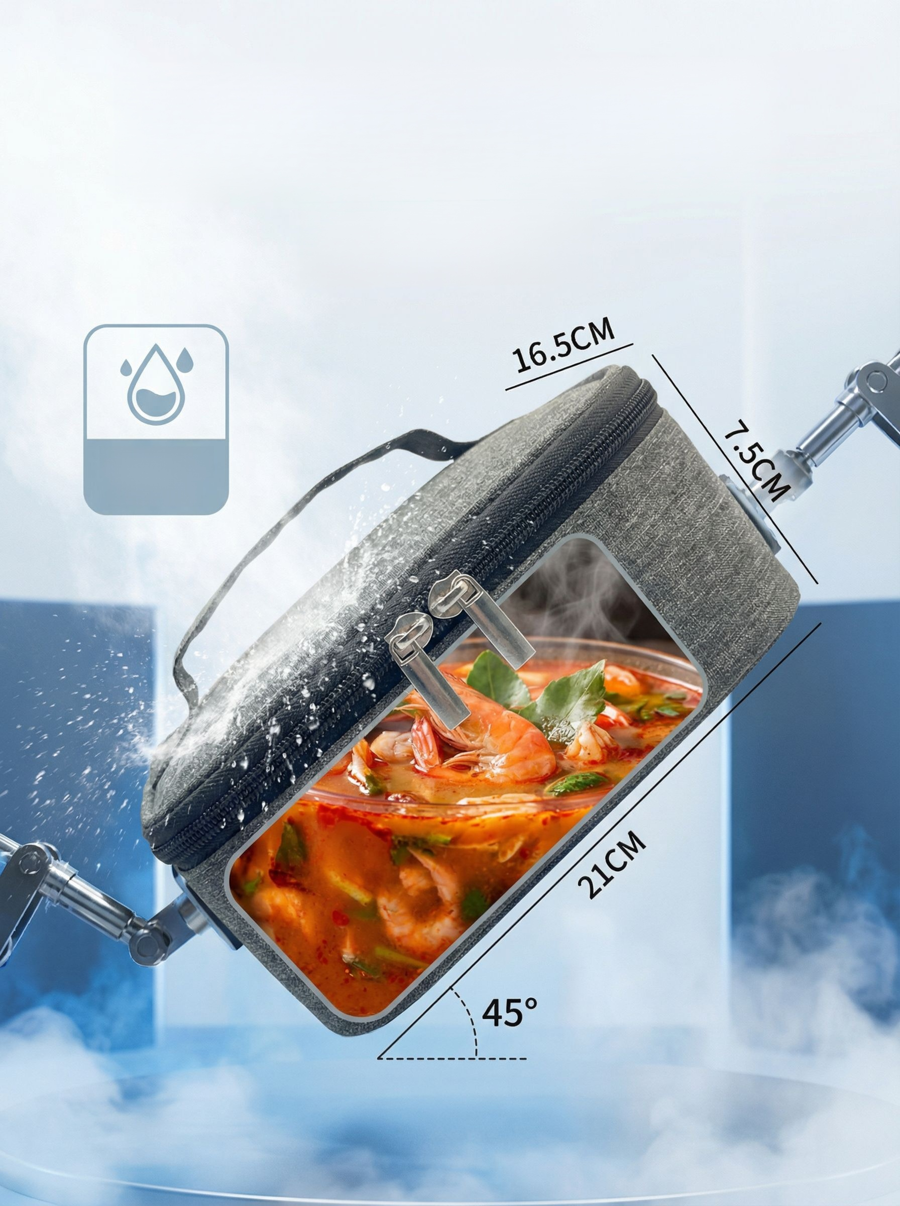 กระเป๋าใส่อาหารกลางวันขนาดกะทัดรัด