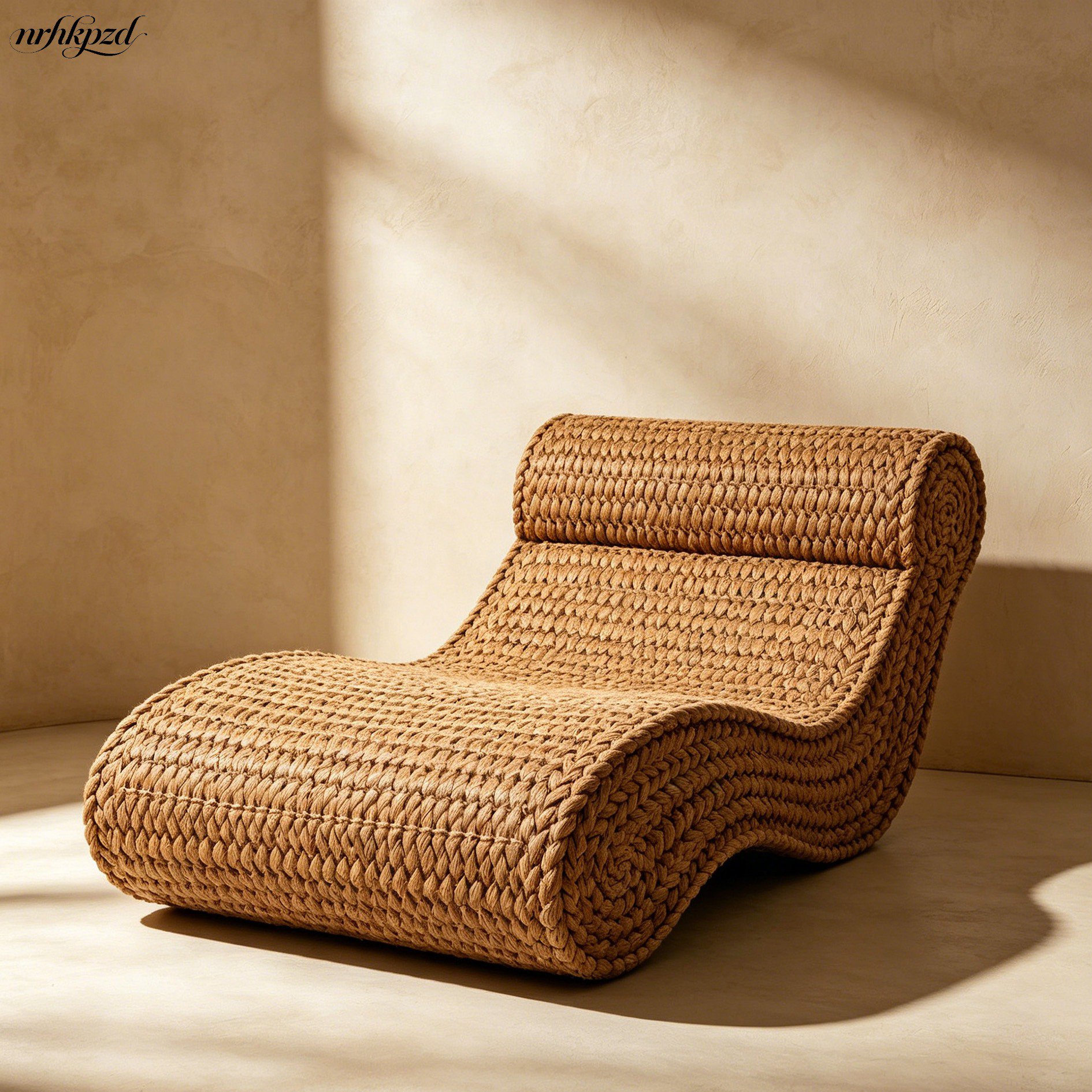 Natürliches Sofa aus Palmfasern mit modernem Design