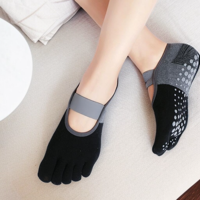 滑り止め付きヨガダンスフィットネス多用途ソックス