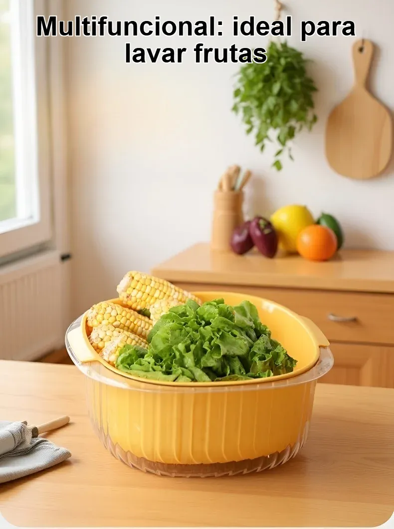 Lavabo de verduras doble capa resistente para cocina