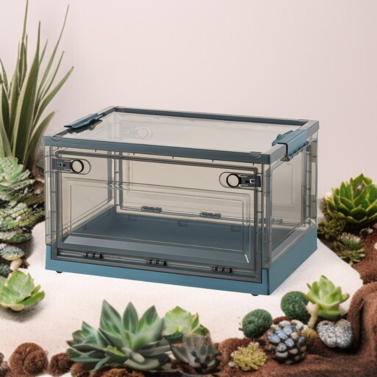 ホーム透明プラスチック収納ボックス折りたたみストレージ服おもちゃ主催者ストレージ ボックス透明プラスチック収納ボックス