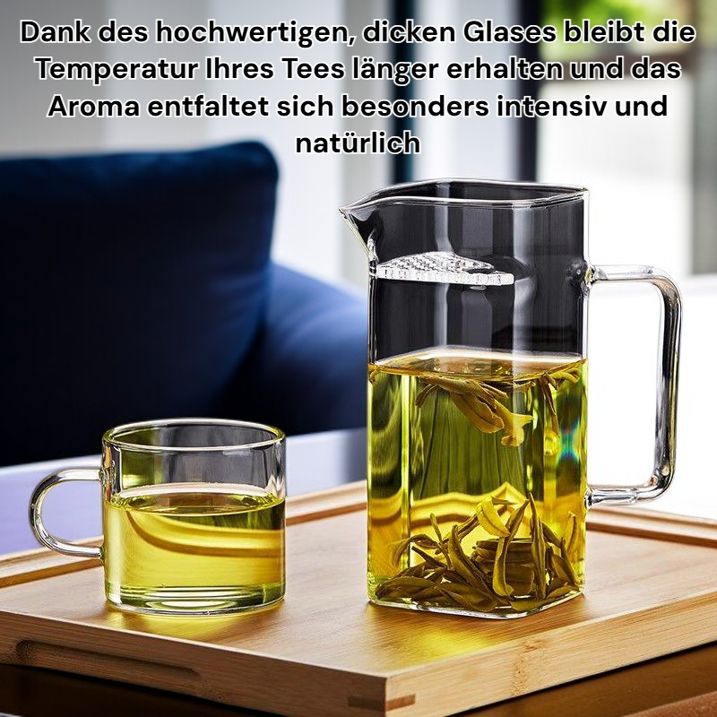Grüntee-Ei aus dickem Glas