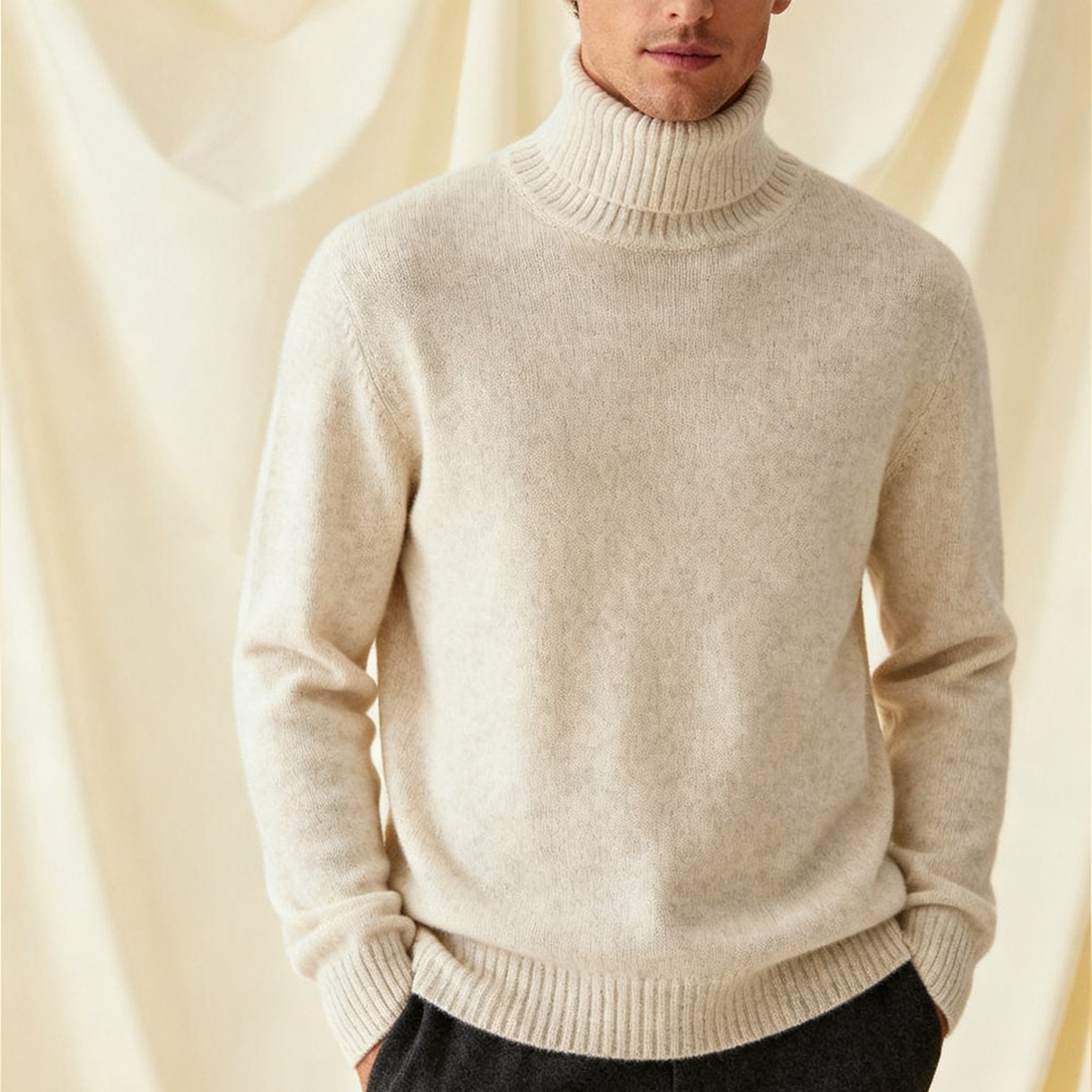 고급 하이넥 스웨터