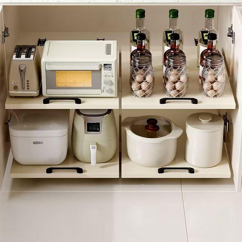 Caja de almacenamiento profunda y bandeja para gabinete, cesta extraíble para cocina