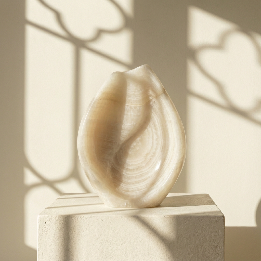 米白貝殼造型雕塑