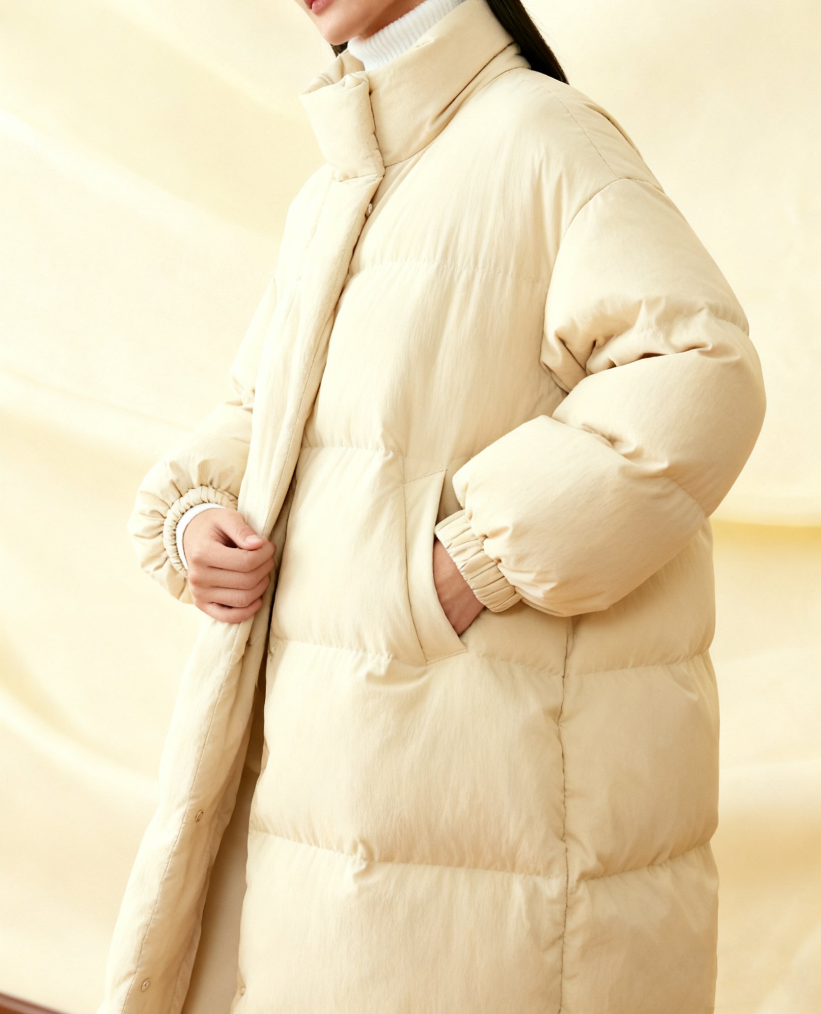 322g 충전량 롱 여성 다운코트