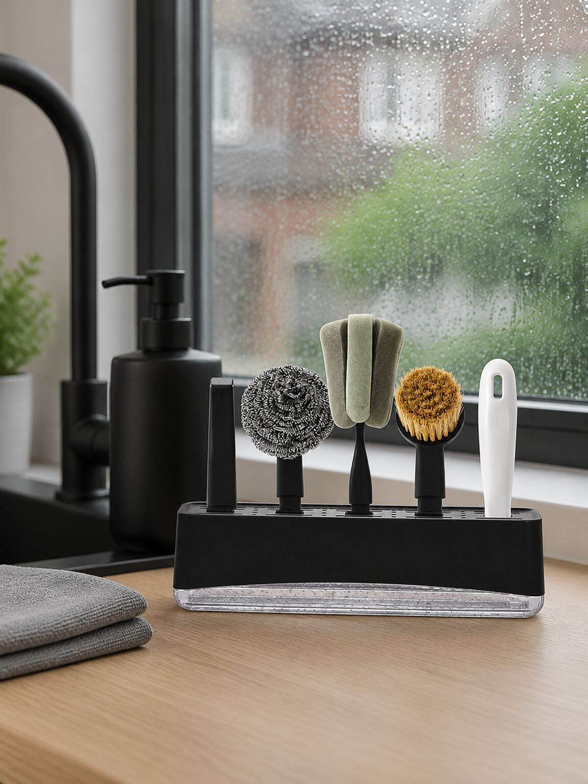 Efficient cleaning brush for dishes, pots, and cups