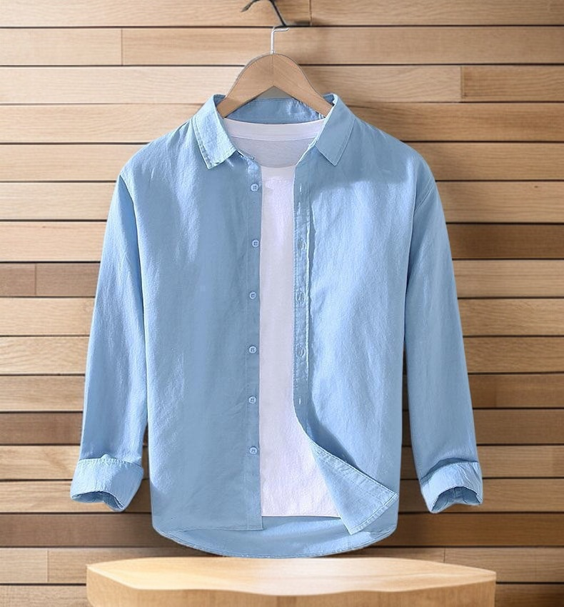 シンプルデザインのメンズシャツジャケット全身コーデ