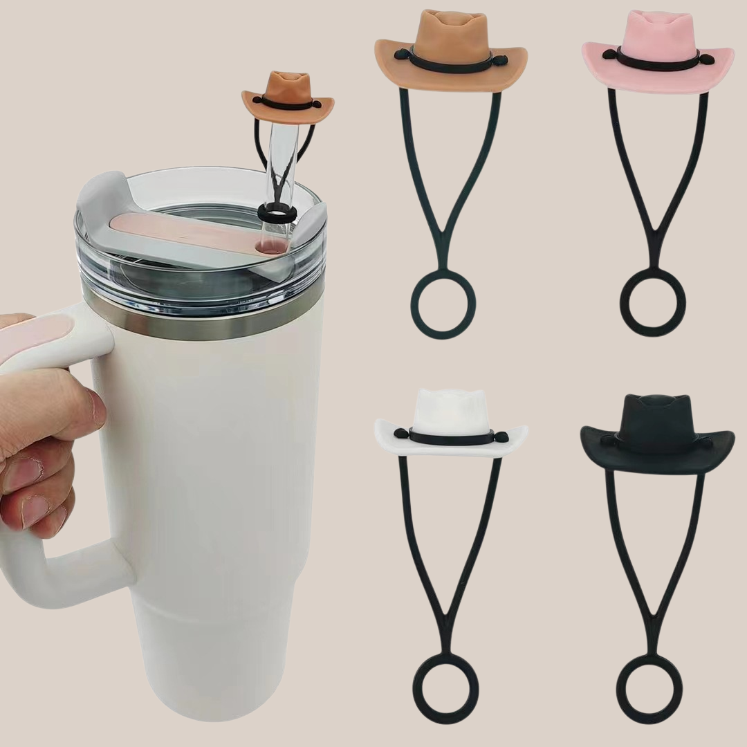 4 Pack Cowboy Hat Straw Covers with Dust Plugs
