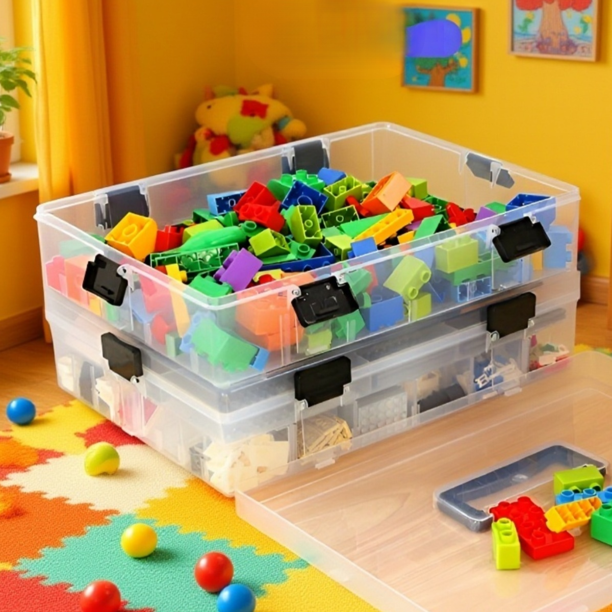 قدرة كبيرة شفافة متعددة الطبقات مربع تخزين