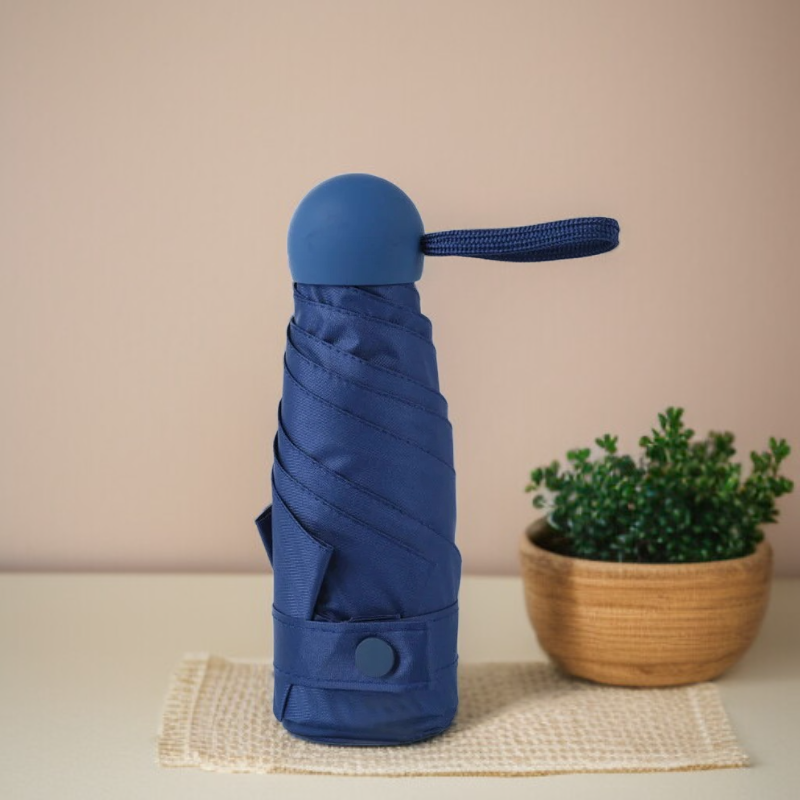  Pocket-Sized Black Coated Capsule Umbrella