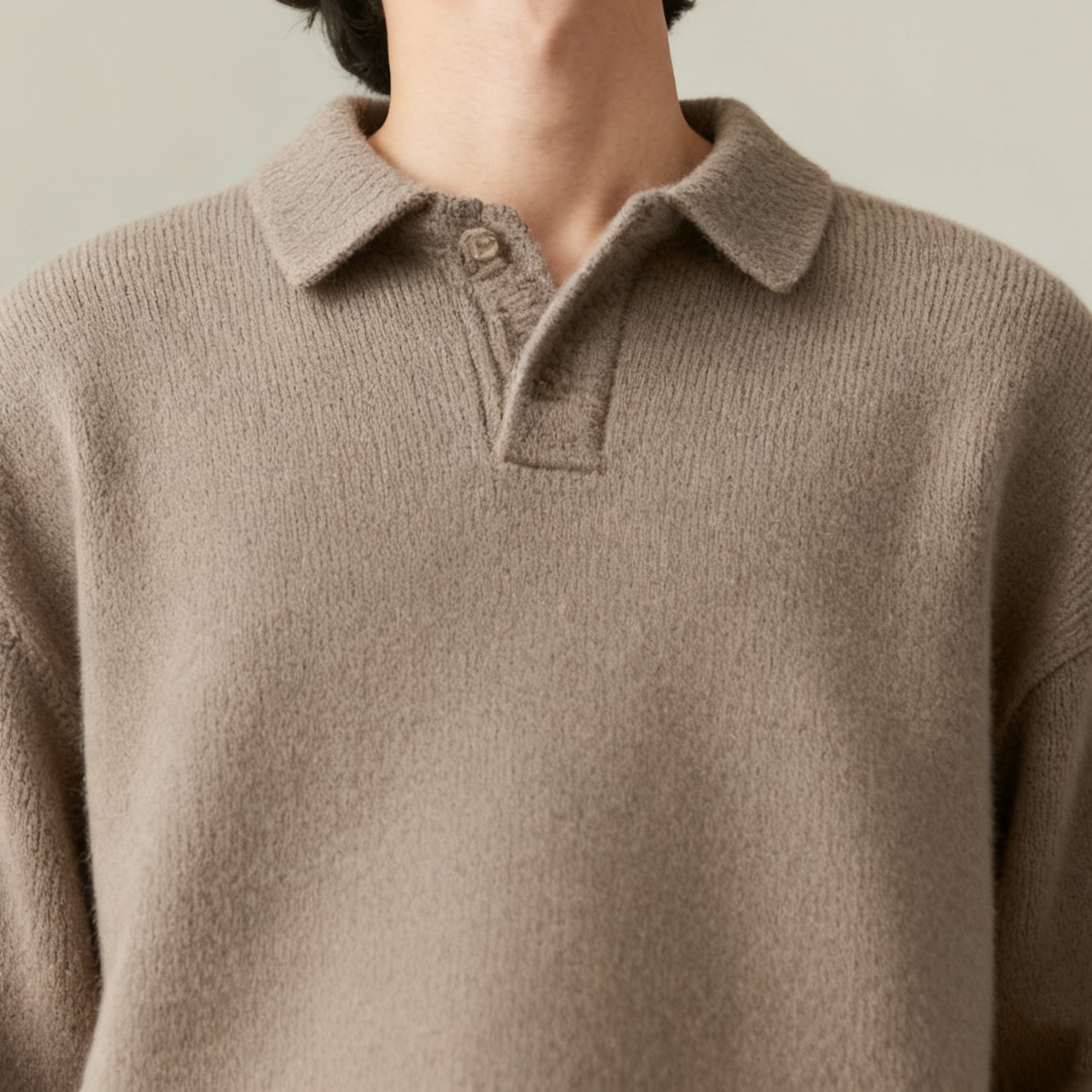 한국풍 카키 니트 전체 이미지