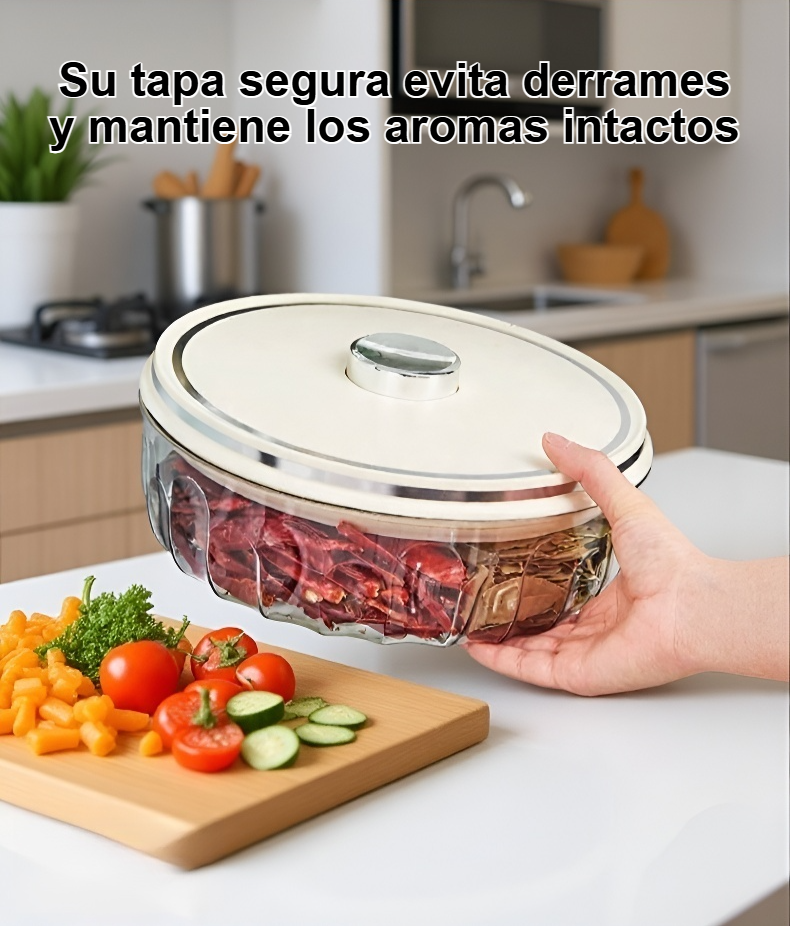 Envase para almacenar especias con cierre seguro