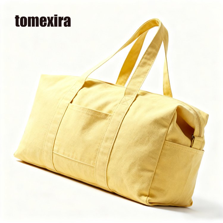 Světle žlutá korejská plátěná taška na dojíždění do práce i na zábavu