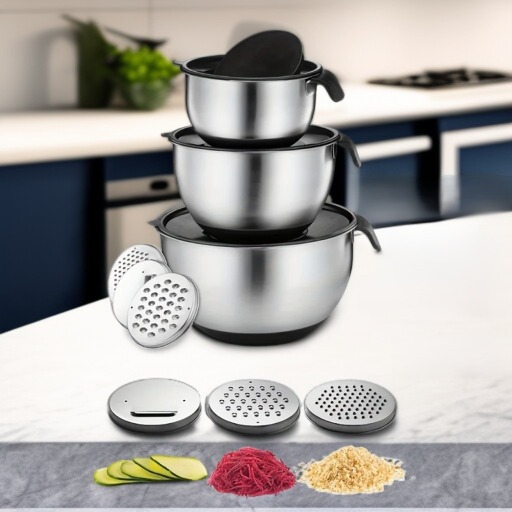 Set of 3 Mixing Bowls with Lids 