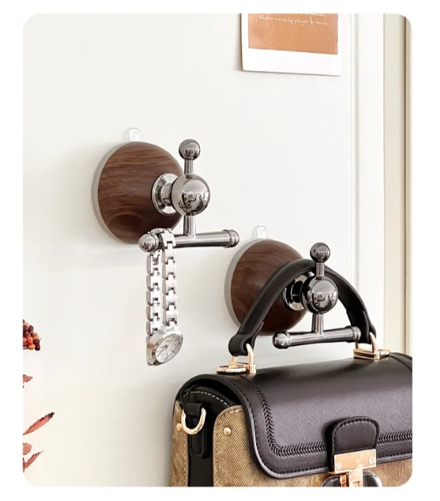 문 뒤 공간 활용 우드 강력 걸이