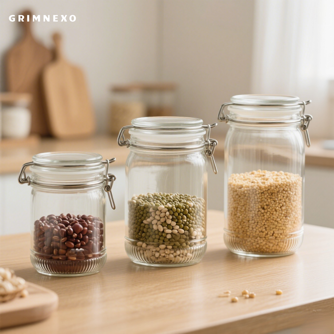Transparent storage jar set