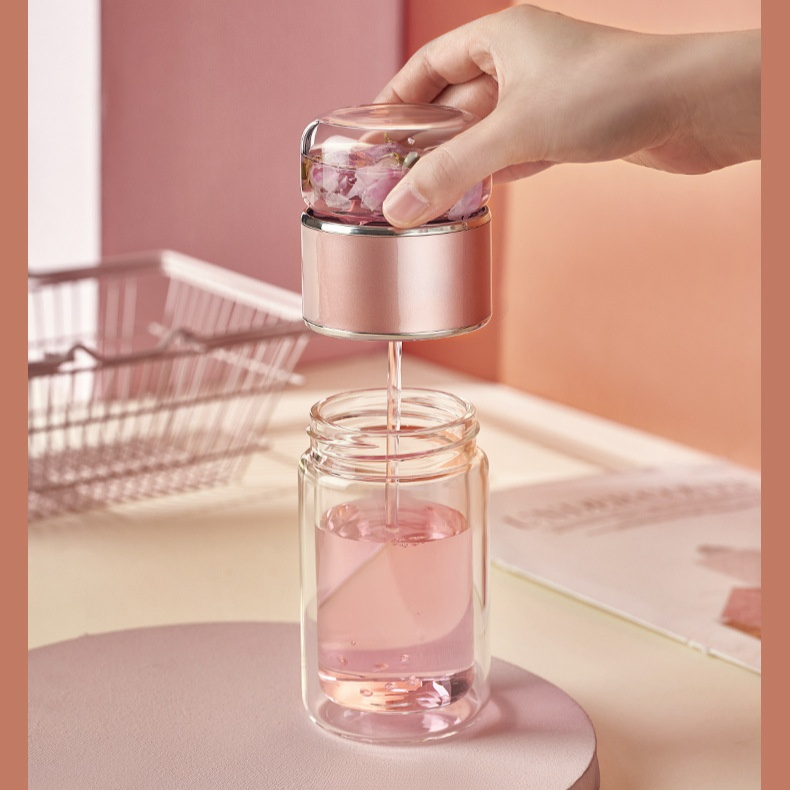 Tea Separation Double-Layer Glass Cup