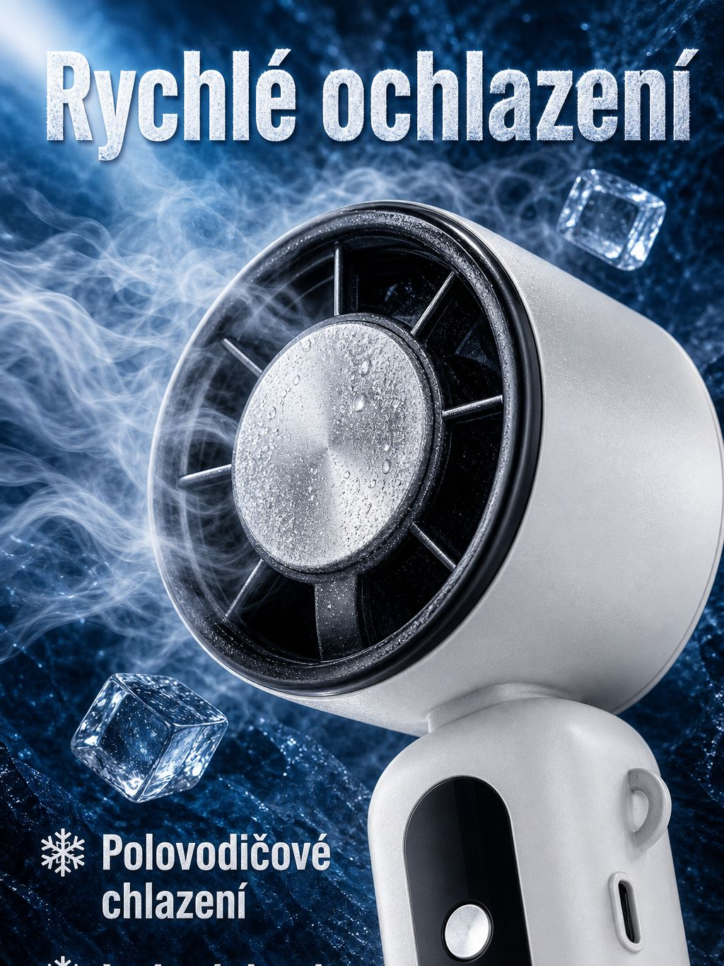 Vysoce výkonný ruční ventilátor s chlazením, přenosný venkovní větrák na krk
