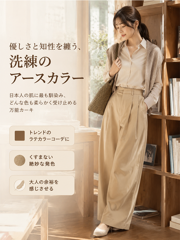 【2026秋新作】Monolly 美脚タックワイドパンツ | 3:7黄金比・高見え・ストレスフリー
