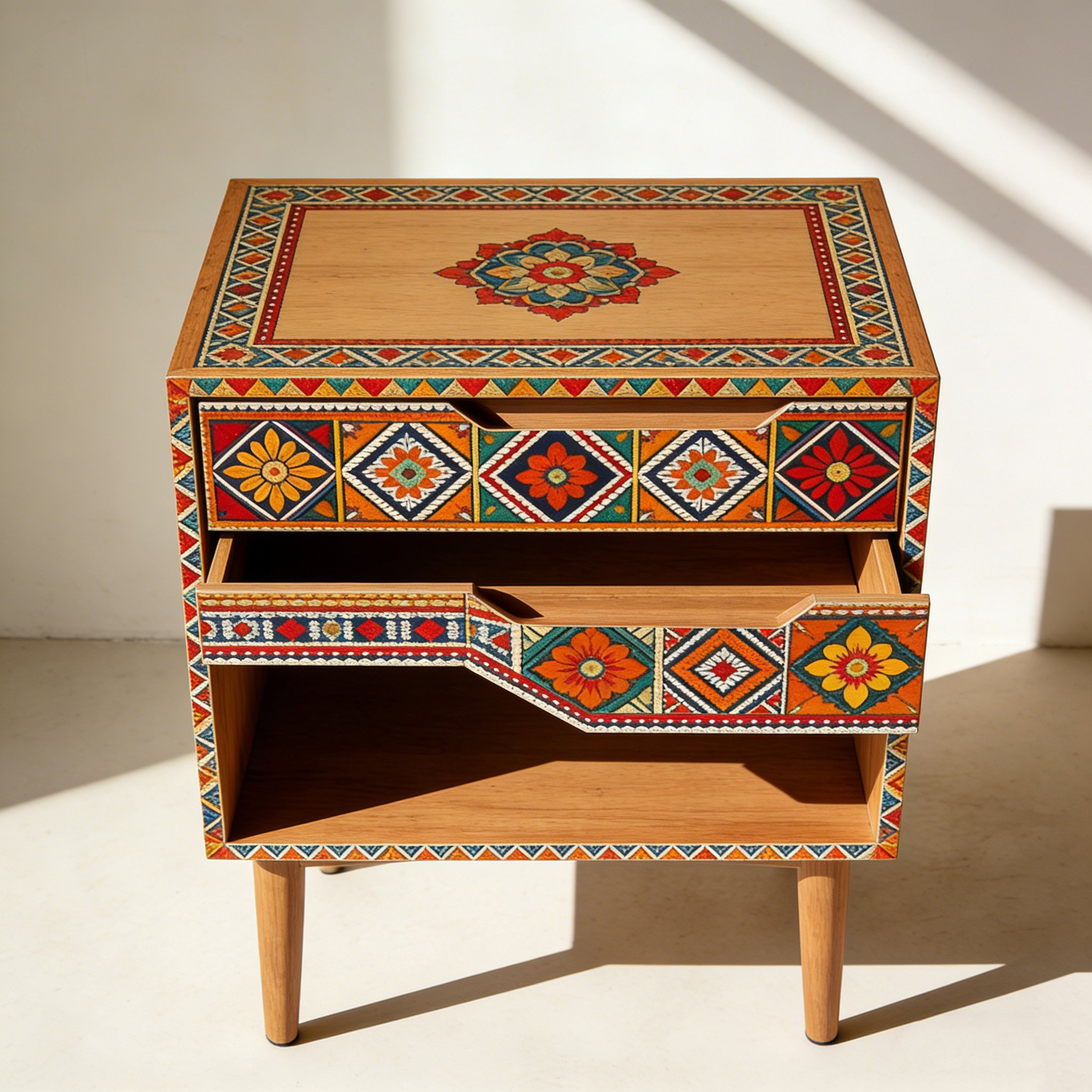 수납형 침대 사이드 테이블 전체 모습