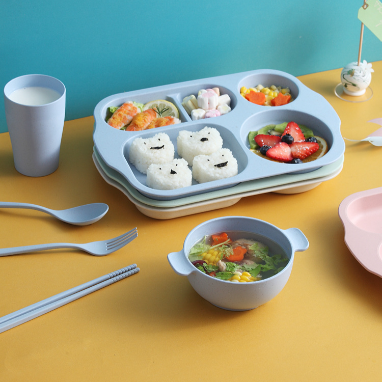 밀짚 어린이 식기 6종 세트