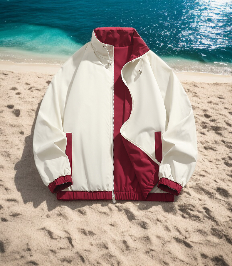 세련된 스탠드 칼라 디테일 확대