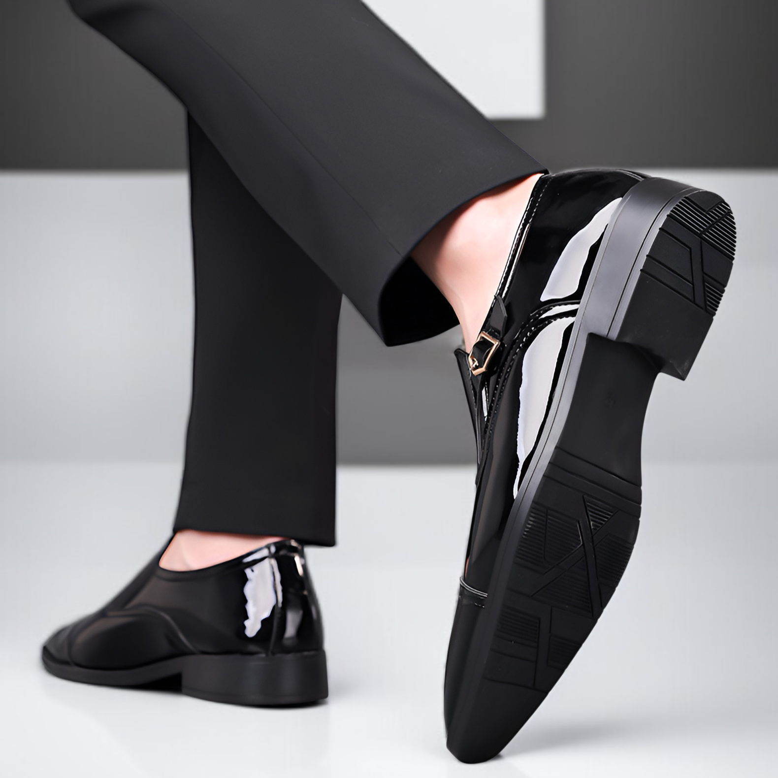 メンズカジュアルシューズ 青年用ビジネスドレスシューズ トレンドPUレザーシューズ