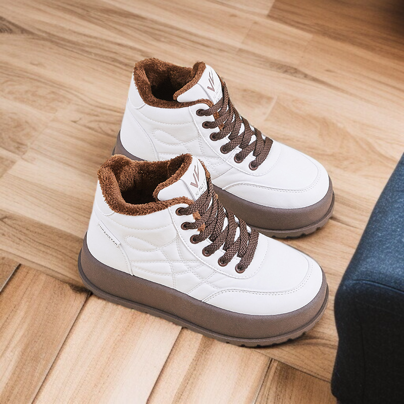 학생 겨울 기모 워커 슬립온 스니커즈 키높이 슬립온 화이트 겨울 워커