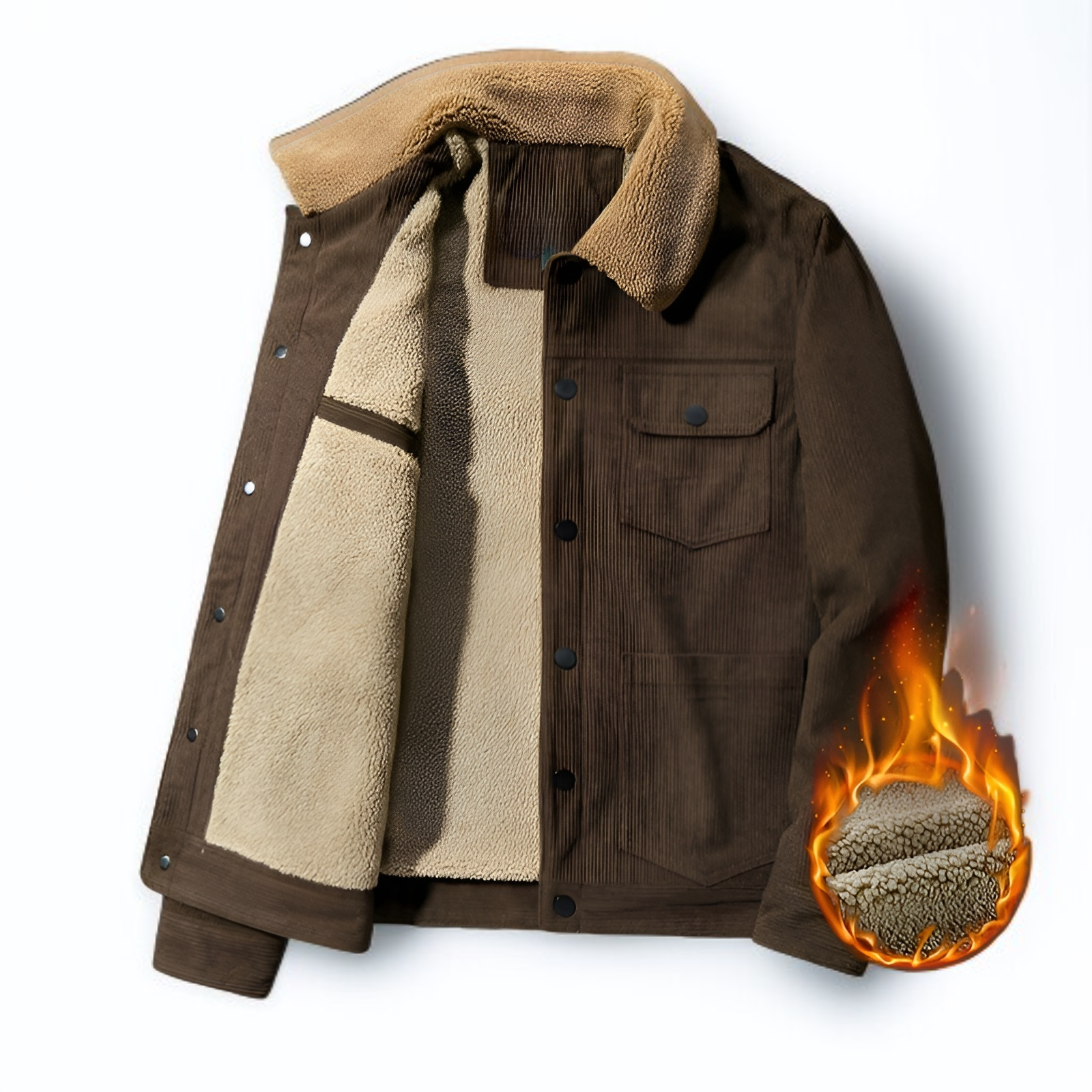 フリース裏地付きジャケットの背面デザイン