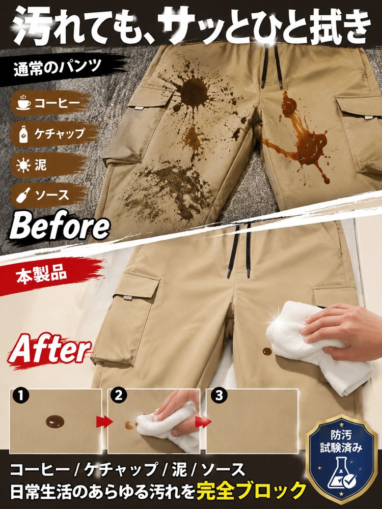 メンズ 多ポケットカジュアルカーゴパンツ