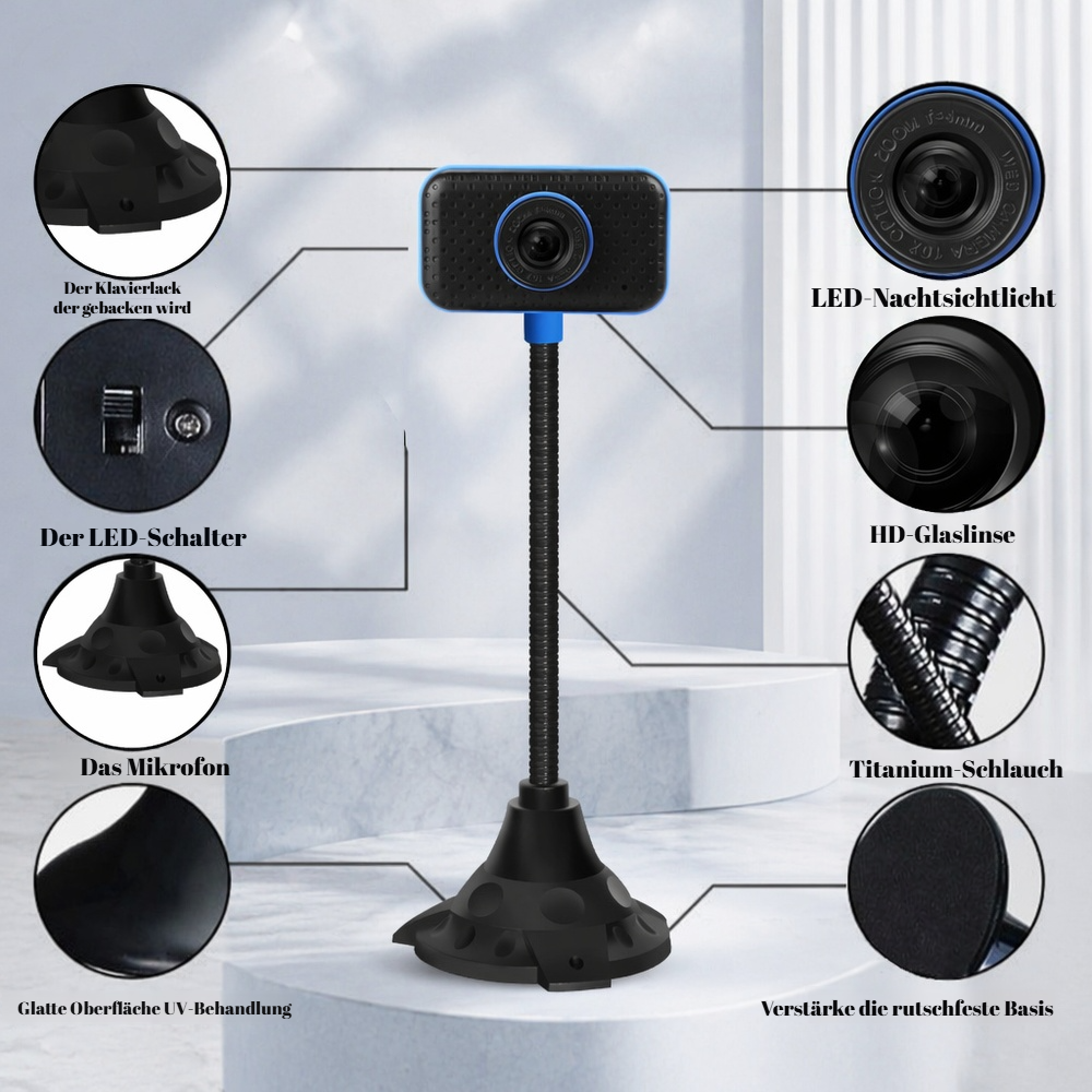 HD USB-Webcam mit hoher Auflösung für Online-Kurse