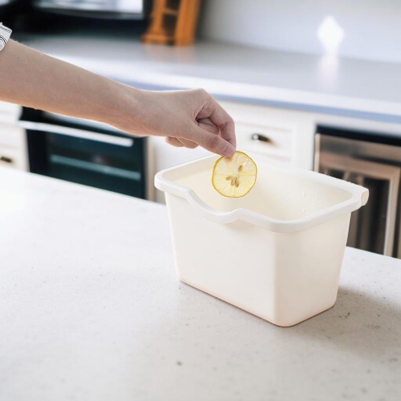 미니 벽걸이형 주방 수납 휴지통 소형 플라스틱 문걸이 수납함