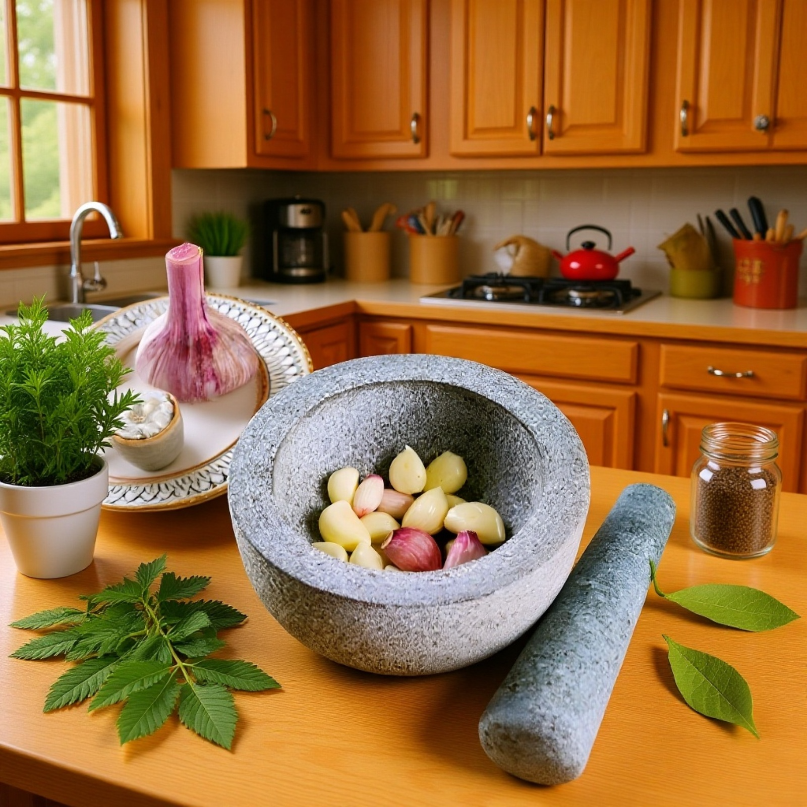 Velkoobchodní kamenný hmoždíř a tlouček, tradiční granitový drtič do domácnosti