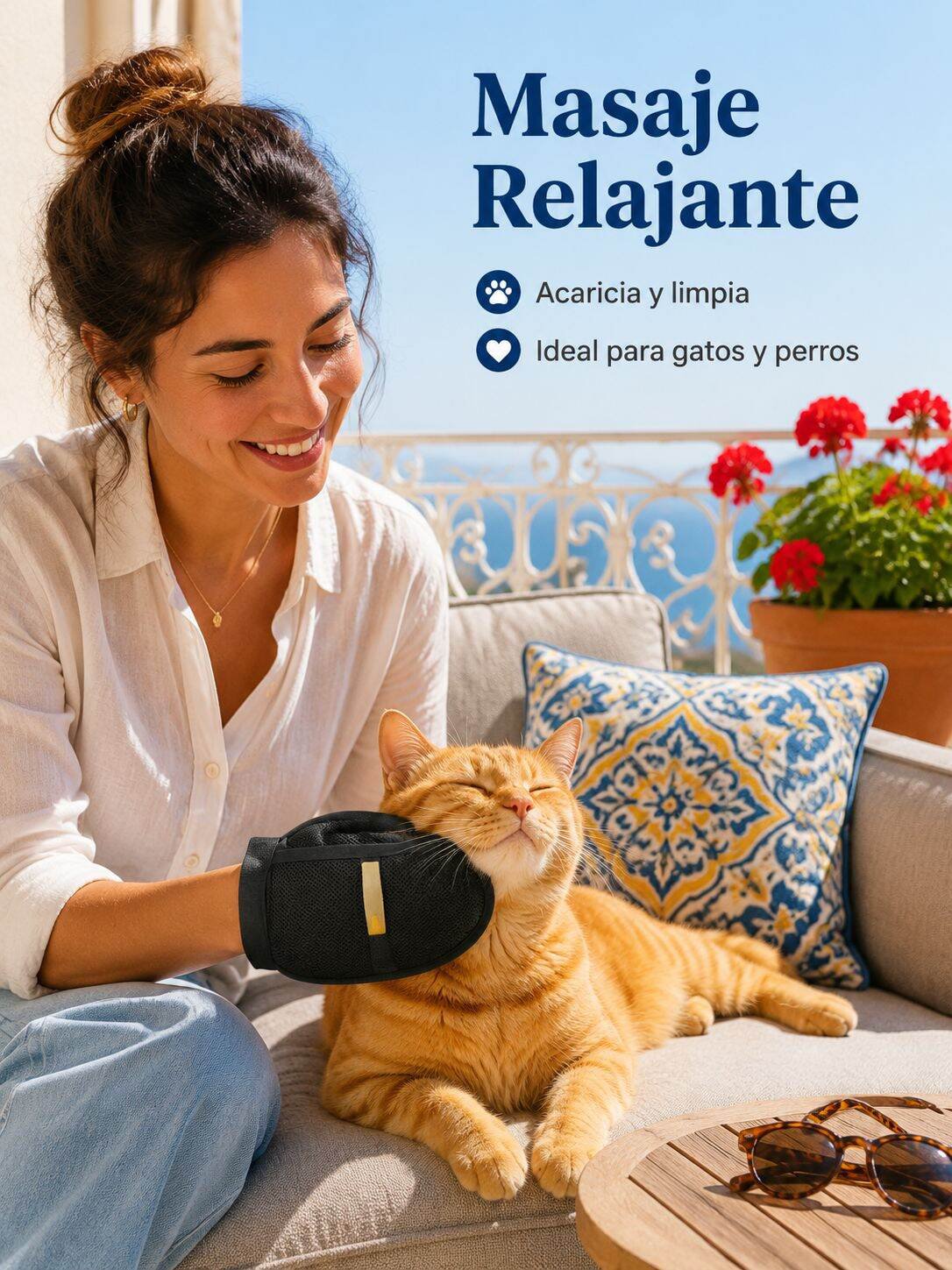 Guante para cepillar mascotas y eliminar la estática